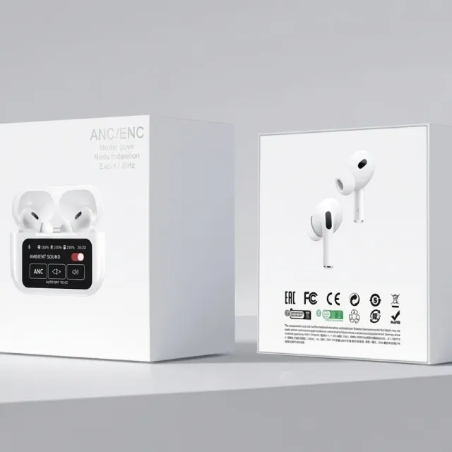 A9 Pro ANC Wireless Earbuds Smart Display Black White