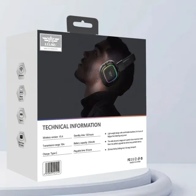 LEISU LS-258 Wireless Headset LED Gaming