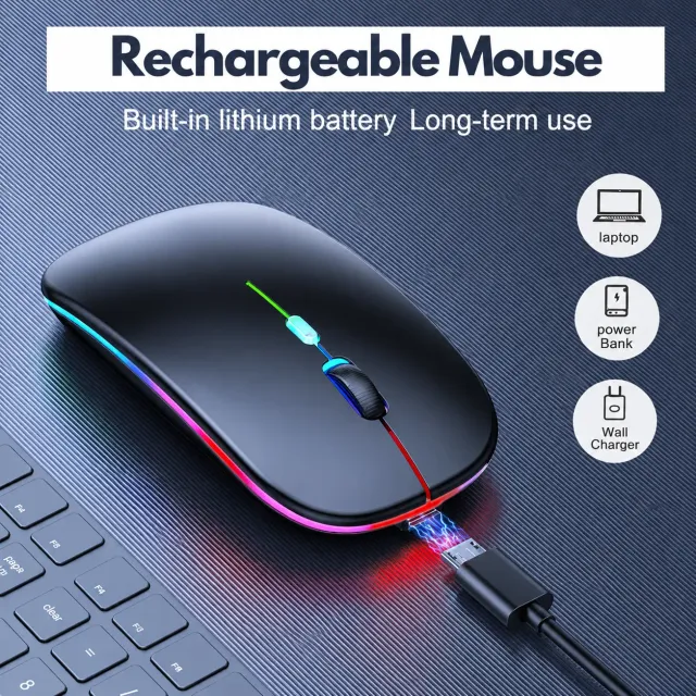 HP Wireless RGB Mouse Bluetooth Rechargeable Black