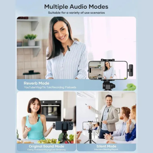 K9 Double Wireless Mic Multi Connector iPhone Android