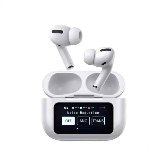 A9 Pro ANC Wireless Earbuds Smart Display Black White