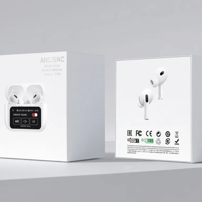 A9 Pro ANC Wireless Earbuds Smart Display Black White