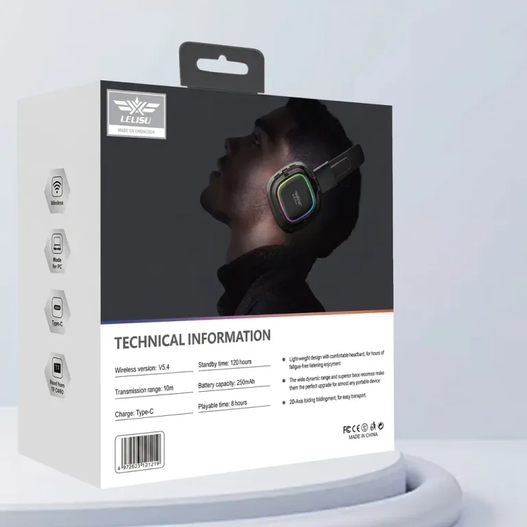 LEISU LS-258 Wireless Headset LED Gaming