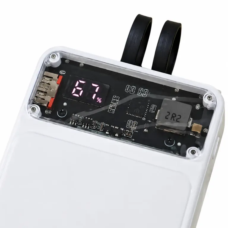Fast Charging Power Bank 20000mAh Built-in Cables + LED
