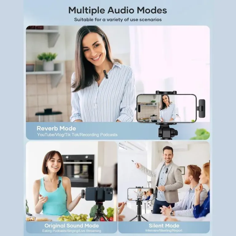 K9 Double Wireless Mic Multi Connector iPhone Android